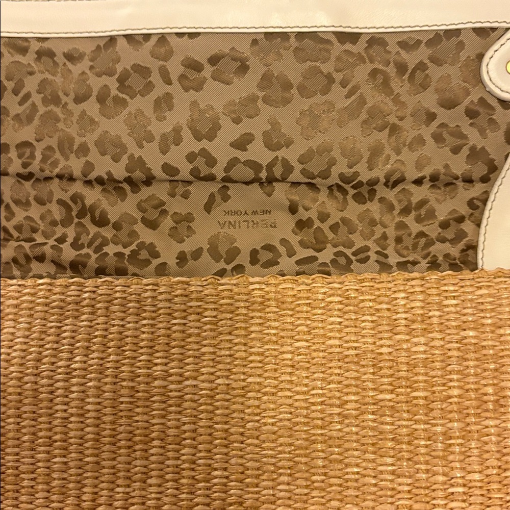 Perlina White and Natural Woven Shoulder Bag - Picture 3 of 3